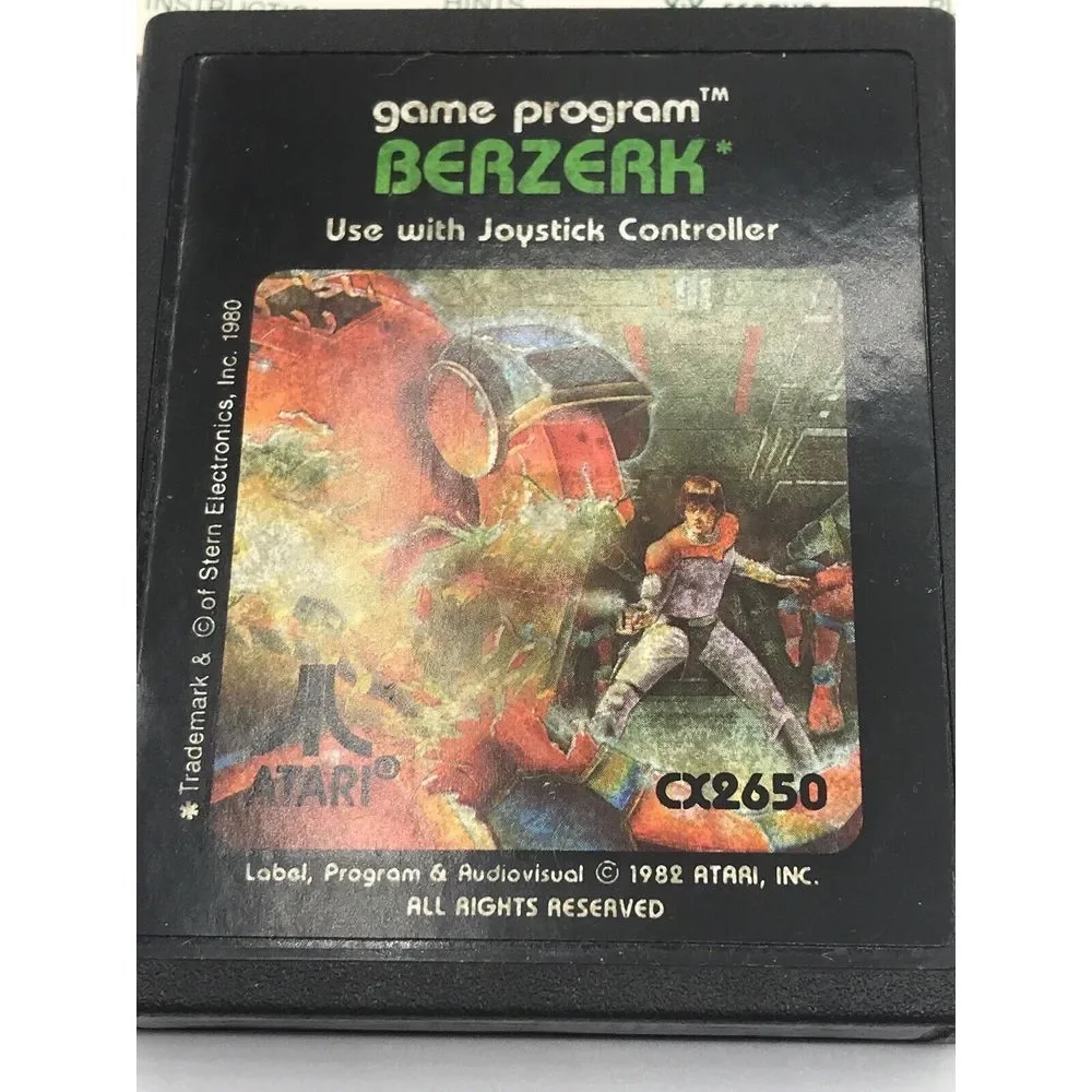 Berzerk (Atari 2600, 1982) By‎ Atari (Cartridge & Manual)